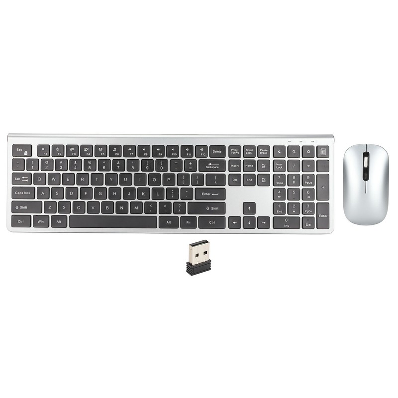 2.4G Wireless Keyboard and Mouse 108 Key Full Size Keyboard