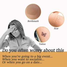 Tattoo Cover Up Tape,Waterproof Concealer Patch,Long Lasting Professional Scar Cover Stickers Ultra Thin Natural Sticker for Body Leg Tattoo, Gift for Men and Women, 60PCS