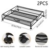 AIHSUMC Under Bed Shoe Storage Organizer, 2-Pack Metal Mesh Storage