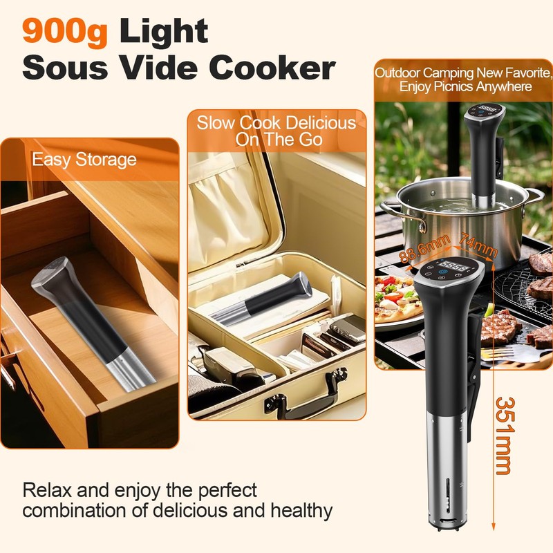 Karienvir Sous Vide, Sous Vide Machine 1100W, Sous Vide Cooker