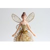 Medium Gold Angel Christmas Tree Topper with Patterned Skirt (18cm)