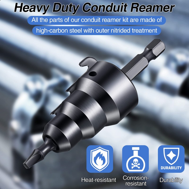 Feekoon Power Conduit Reamer with Improved Bit Retention, Reamer Tool