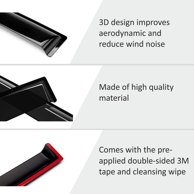 Voron Glass Tape-on Extra Durable Rain Guards for Ford Transit