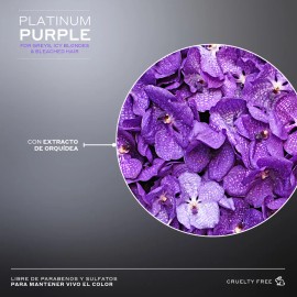 MARTHA DEBAYLE HAIR TECH Platinum Purple Shampoo. Matiza y neutraliza. Con extracto de Orquídea, 450 ml.                                              