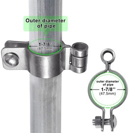 Insaga 304 Stainless Steel Thick Gate Hinges, Heavy Duty Chain Link Fence Parts, 2Pack Chain Link Fence Gate Frame Hinge for 1-7/8'' Outer Diameter Post/Pipe, Female Gate Hinge with 5/8''