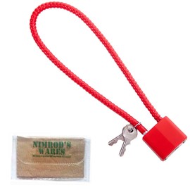 Nimrod's Wares FSD Regal Firearm Cable Lock 15" CA DOJ MA MSP MD Roster Approved R15SC3RED Bundle with Microfiber Cloth