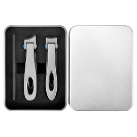 JZS Oversized Thick Nail Clippers for Thick Toenails or Tough Fingernails, Stainless Steel Toenail & Fingernail Cutter Trimmer, Set of 3, Silver