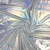 Hologram Metallic Foil Stretch Fabric Width 58 Inches(Silver Iridescent 1yard)