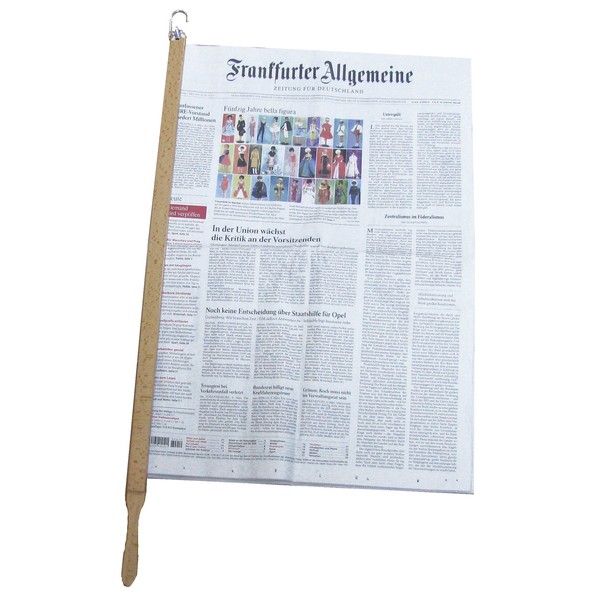 BigDean Primus Newspaper Holder with Clamping Length 60 cm Beech Natural