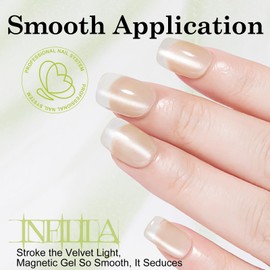 NXJ INFILILA 0.5 Oz Glass Cat Eye Gel Nail Polish, Moonlight Magnetic Nail Polish Green Glitter Shimmer Translucent Color Salon 15 ML Magnetic Nail Art SG09