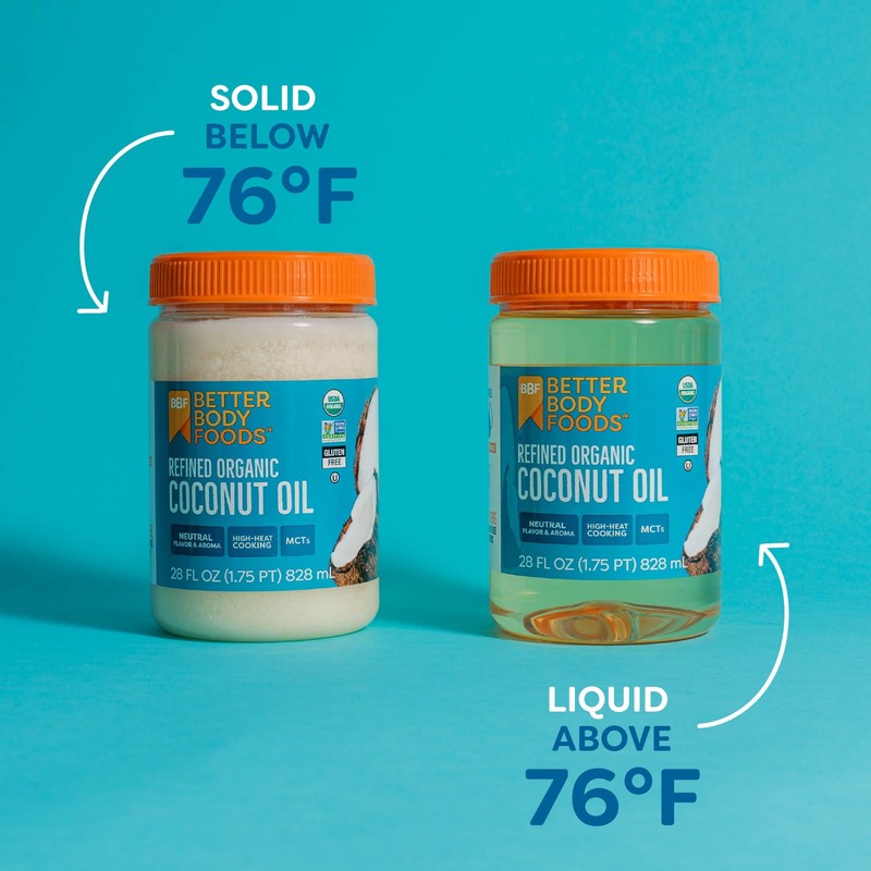 BetterBody Foods Organic Refined Coconut Oil, 28 Fl Oz, All