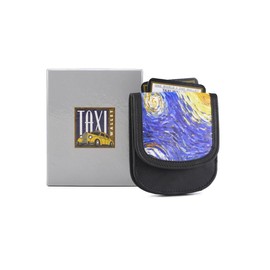 Taxi Wallet® TW04-STARRY NIGHT- Soft Leather (Van Gogh) - Compact, Front Pocket Folding Wallet - For Cards, Coins, Bills, ID (Men & Women)
