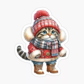 CAT Bundled Beans Sticker by C Autumn Trapp Original Art 3" x 3"