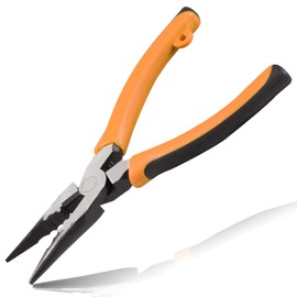 LEONTOOL 6 Inches Long Nose Pliers High Leverage Needle nose pliers with Wire Stripper Crimper Cutter Wire Twisting Pliers Industrial Pliers Multifunctional Pliers for Electricians and Homes