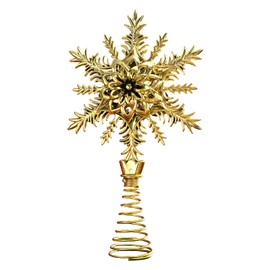 Christmas Tree Topper Decoration, Snowflake Christmas Tree Topper, Gold Christmas Tree Topper, Star Gold Tree Topper, Christmas Tree Star Topper, for Christmas Tree, Christmas Party, Home Decor (Gold