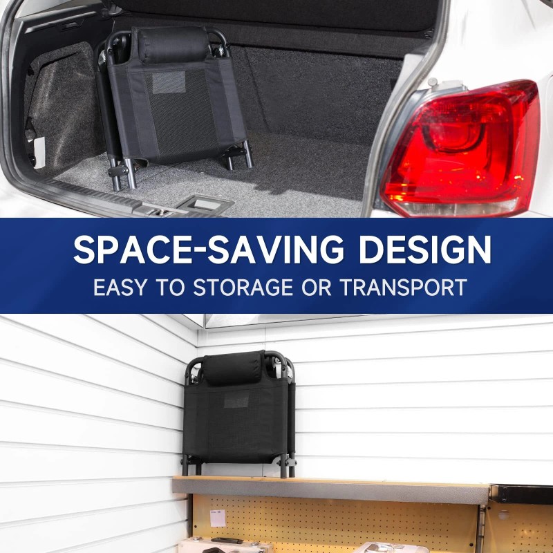 WORKPRO 40" Foldable Mesh Creeper w/Headrest & 4 Caster Wheel