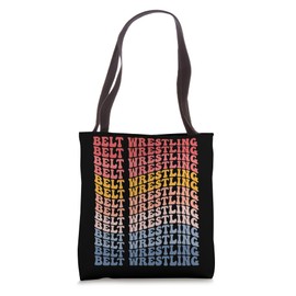 Belt Wrestling Groovy Retro Sports Tote Bag