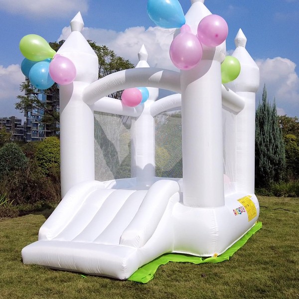 AKEYDIY White Inflatable Bounce House for Kids, Small Bouncer with