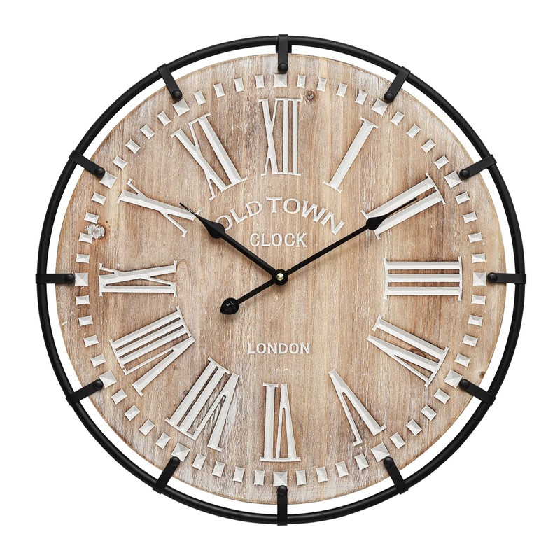 EMAX HOME 20 Inch Large Farmhouse Wall Clock, Rustic Antique