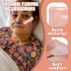 4 Pack Pink Nasal Cannula Ear Cushions, Satin Comfortable Ear