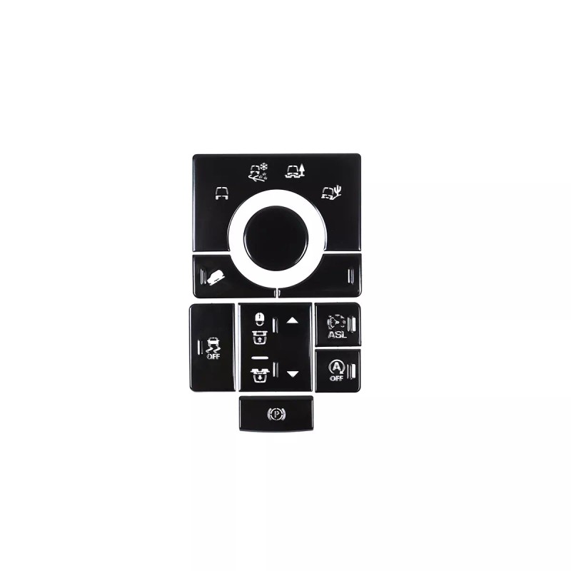 CSKT2022 Gloss Black Console Button Alloy Trim Cover Set For