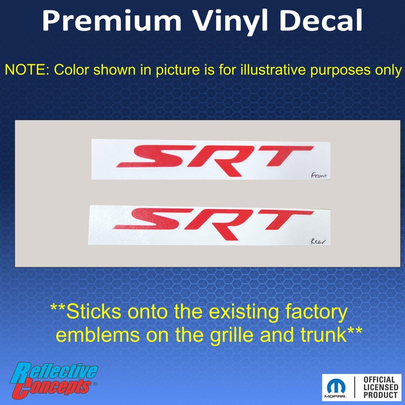 Reflective Concepts - SRT Badge Overlay Decal Stickers - Grille