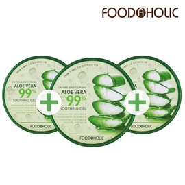 Food Aholic (3 Items) Food Aholic Aloe Vera Soothing Gel 300ml / Aloe Moisturizing Cream Contains Centella Asiatica Extract, Soothing and Moisturizing / (3개)푸드어홀릭 알로에베라 수딩젤 300ml /알로에 수분크림 병풀추출물함유 진정 보습
