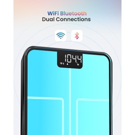 RENPHO Smart Scale for Body Weight, BMI, Body Fat, Muscle Mass, Bluetooth Wi-Fi Rechargeable Scale, RGB Lighting Color Changing Scale, Sync with Fitness App, Chroma Aspire