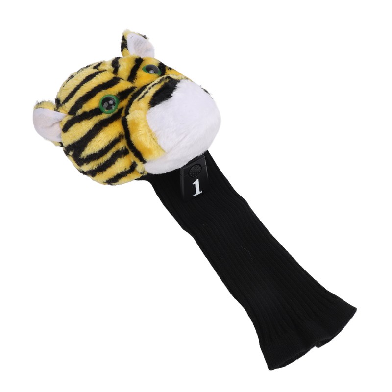 Golf Club Head Cover Plush Nylon Cute Tiger Head Protective