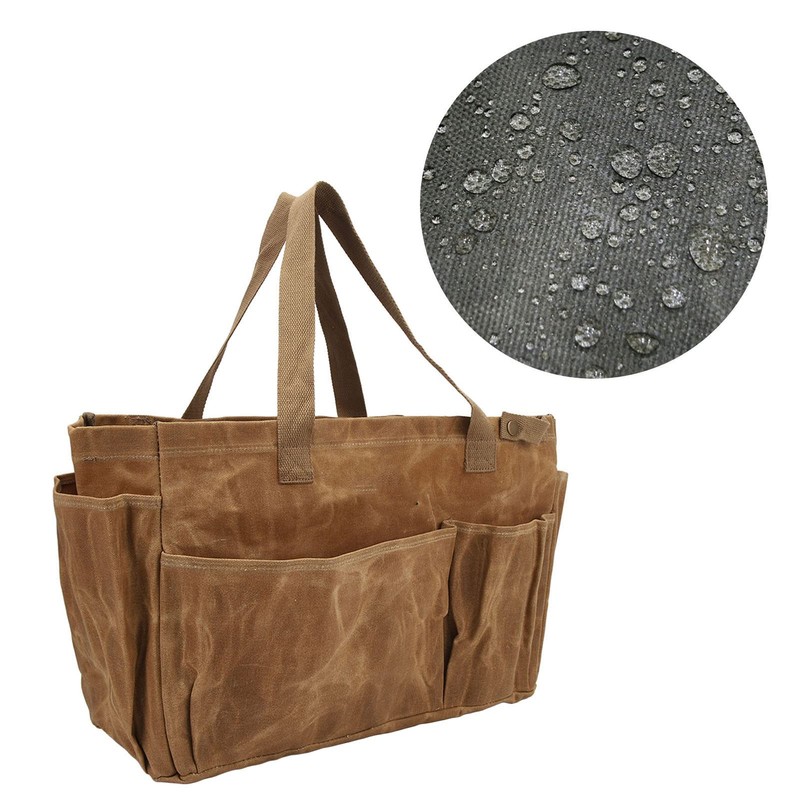 Fockety Garden Tool Bag, Canvas Tool Bag Large Waterproof Garden
