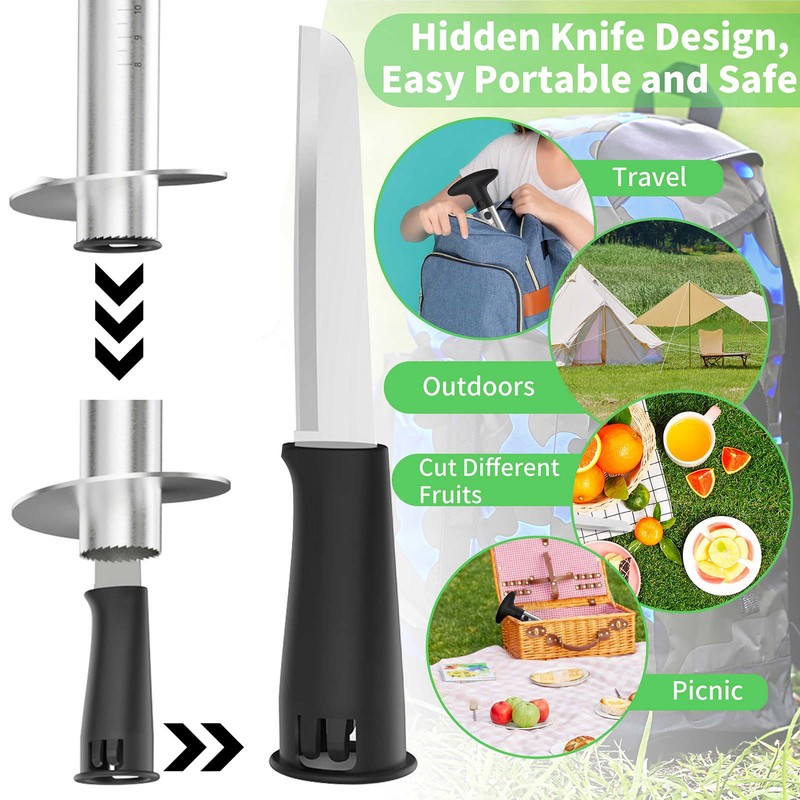 Newness Pineapple Corer with Knife, [Upgraded, Electric & Manual] Stainless