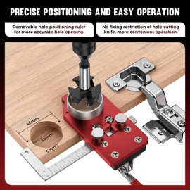 Concealed Hinge Jig & Cabinet Door Mounting Jig, 35mm Cabinet Hinge Jig and Adjustable Cabinet Door Positioning Tool Provides Woodworkers with Efficient One-stop Cabinet Door Installation
