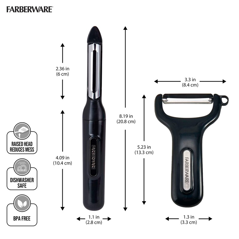 Farberware Professional Peeler, 8-Inch and 5-Inch, Black