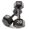 CAP Barbell Cast Iron Hex Dumbbell Weights (Pair), Black, 20