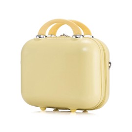 Balakaka Cosmetic Case for Women Girls, Hand Luggage, Beauty Case with Soft Handle, Portable Waterproof Hard Shell Toiletry Bag for Toiletries, Pale yellow