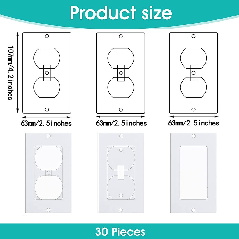 CAVLA 30 Pcs Outlet Insulation, Wall Outlet Insulation Gaskets, Wall