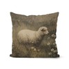 QIYUHOY Rustic Farmhouse Sheep Throw Pillow Cover, 18x18 Inch