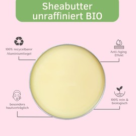 Sheabutter Bio - Unraffiniert - Pure - Premium Qualität, 100g in Aludose- Nakobe