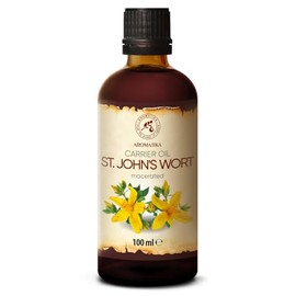 Aceite de Hierba de San Juan 100ml - Hypericum Perforatum - 100% Puro y Natural - Cuidado Intensivo - Aceite para Rostro - Cuerpo - Cabello - Piel - para Masajes - Botella de Cristal