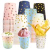 Coztie Paper Cups, Gold Dot, Pack of 60 Disposable Cups