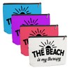 XLRSDF 4PCS Beach Vacation Essentials Accessories Makeup Bag, Cute Cosmetic