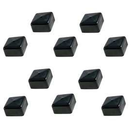 1.5’’ Square Rubber Cover Cap for Strut Channel, Metal Tubing, Fences End Protection, 10 Pack Black Vinyl Flexible Floor Protectors for Furniture Legs