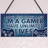 RED OCEAN Gamer Gaming Bedroom Gifts Hanging Door Plaque Funny