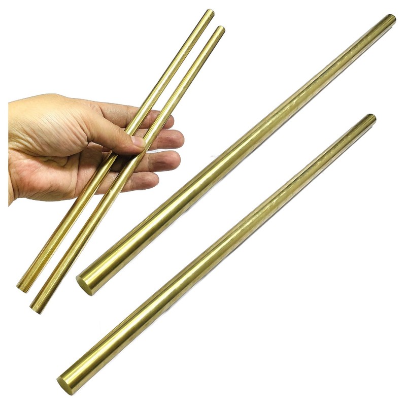 2PCS ZQToday Solid Brass Rods 3/8 x 12 Inch Brass