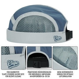 CLAPE Docker Cap Men Women Summer Hat Mesh Cap Without Visor Beanie Breathable Adjustable Running Cap Cycling Hat, FM2506A-LightBlue, Unit size