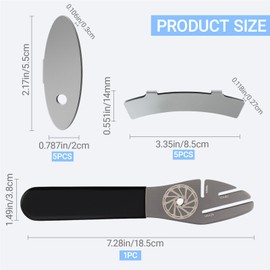 BRITIVIVE Disc Brake Adjustment Aid Brake Discs Straightening Tool Disc Brakes Adjustment Tool with 5 Ovals and 5 Curved Adjustment Keys for Mountain Bike