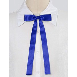 Allegra K School Ribbon, Uniform Ribbon, Ribbon Tie, Solid Color, Bowtie, Bowtie, High School Student Uniform, blue (royal)