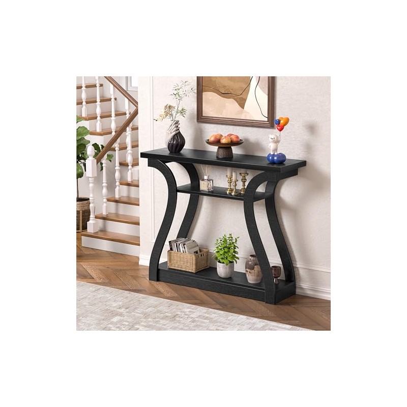 47" Wood Console Table for Entryway, Narrow Sofa Table with