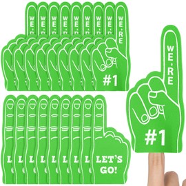 Sinmoe 24 Pcs Sports Fan Foam Finger Mini Foam Fingers Foam Hand Foam Finger 1 for Sports Themed Birthday Party Supplies Sport Events Baseball Basketball Soccer Team Gifts(Green)