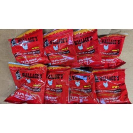WALLACE’S Spicy Fried Chicken Skin 2 Oz. Bags - 8 Packs. Chicharrones De Pollo